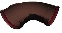 Угол желоба 150-90° составной ПВХ Grand Line Стандарт шоколадный RAL 8017, Ø120, 18 шт./уп.